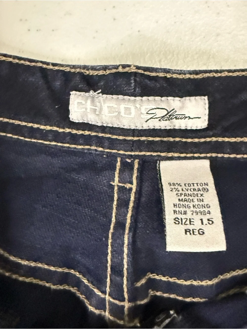 Chico’s Platinum Bootcut Jeans Dark Wash Denim Women’s Size 10 (Chico’s 1.5R)